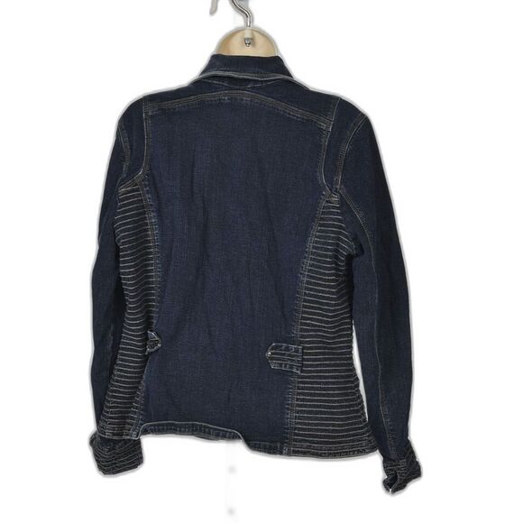 CDJ French Dressing Denim Stretch Jacket w/ Top Stitch Detail Size L - Picture 2 of 2
